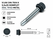 VIJAK DIN 7504 K 5,5x25 KOMPLET (RAL 7016)-METAL